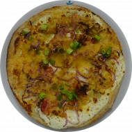 Sie können aus 5 verschiedenen Pizzavariationen wählen. Heutige Tagesempfehlung: Pizza 'Pfiff' mit frischen Pfifferlingen, roten Zwiebeln, saurer Sahne und Gouda (19,81)