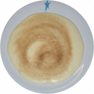 Grießbrei an zerlassener Butter (19,81), Zucker und Zimt 
