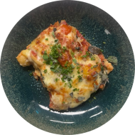 Gnocchi-Minilasagne mit Kirschtomaten und Mozarella überbacken (15,19)