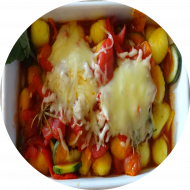 Gnocchi-Minilasagne mit Kirschtomaten und Mozzarella (15,19) 