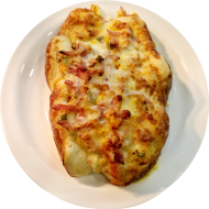 In unserer Cafeteria heute: Laugenzopf „a la Cafeteria“ verschieden gefüllter Laugenzopf mit Käse überbacken (1,2,3,9,19,22,49,81)