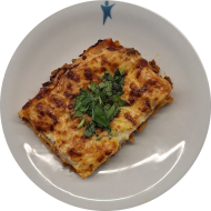 Hausgemachte Lasagne nach 'Bologneser Art' mit Zwiebeln, Knoblauch und Rotwein (15,19,21,24,49,81)