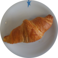 Heute als Menüzugabe: Croissant 'Schoko-Creme' (15,18,19,71,72,81)