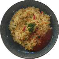 StreetFood: Gemüse-Paella an fruchtiger und leicht scharfer Tomaten-Paprika-Salsa (49)