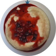 Grießbrei mit Waldbeer-Dip dazu Zimt und Zucker (19,81)