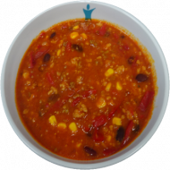Feuriger Chili con Carne-Eintopf (81) dazu Fladenbrotecke (81,82,83)